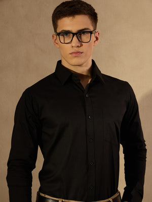 Black: Pure Cotton Formal Shirt
