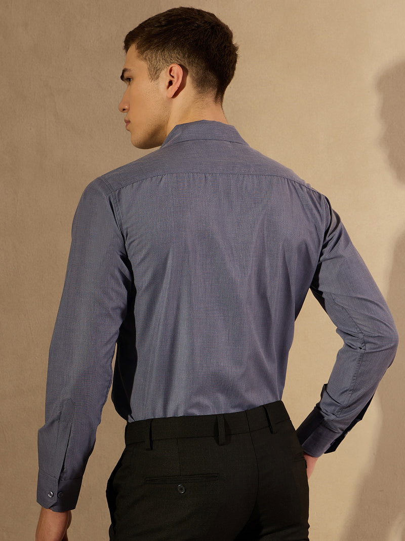 Grey: Solid Formal Shirt