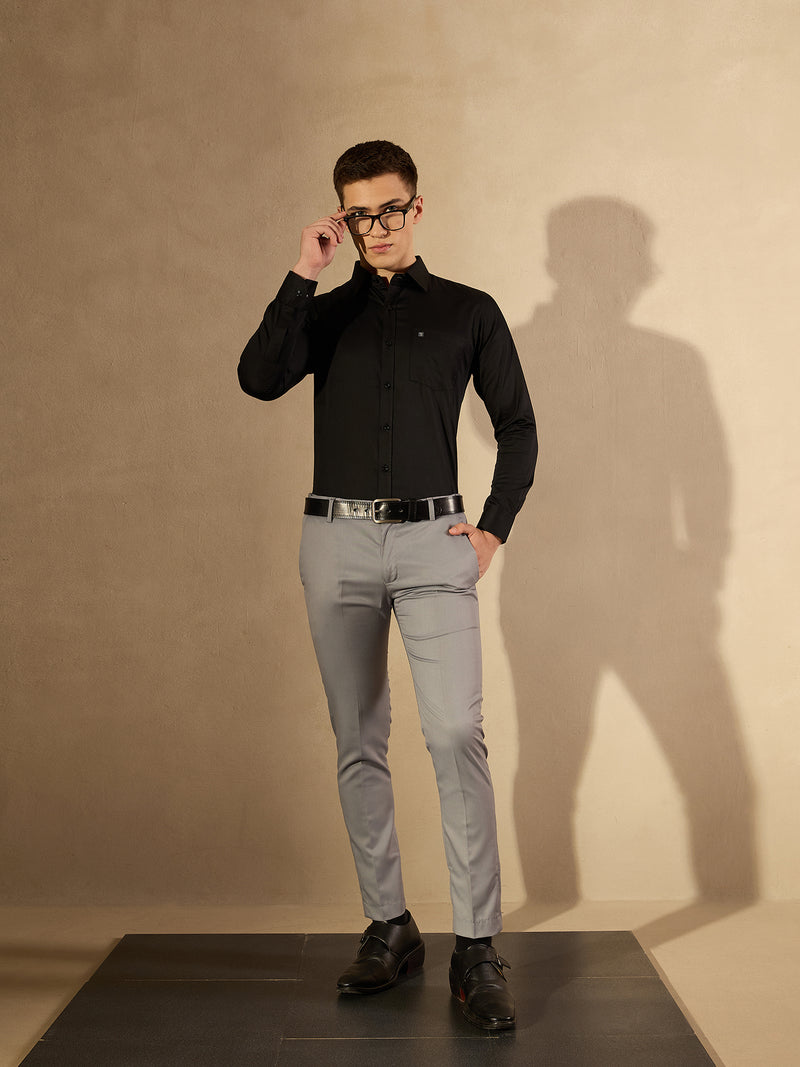Black: Pure Cotton Formal Shirt