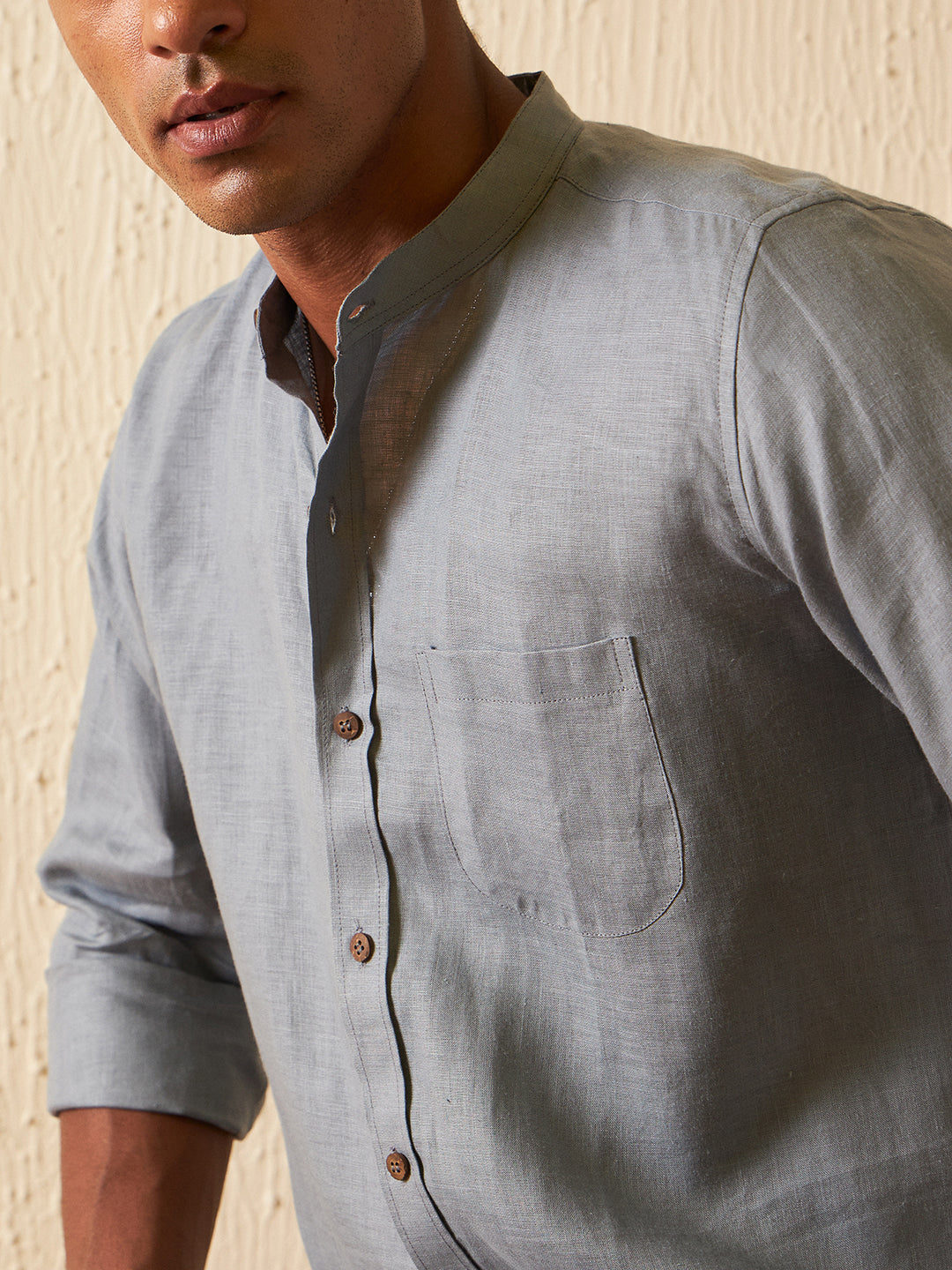Blue: Long Sleeves Sustainable Hemp Shirt – Dennison Fashion India