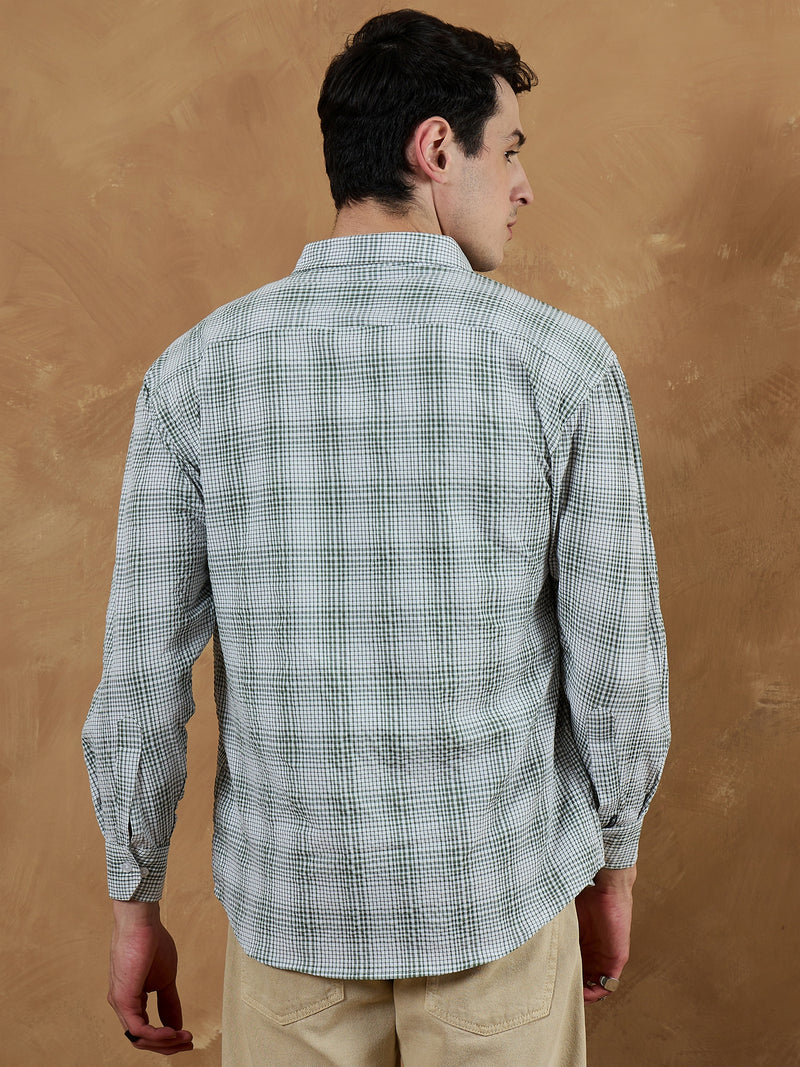 Green & White: Micro Checkered Shirt