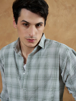 Green & White: Micro Checkered Shirt