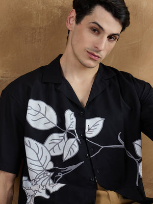 Black: Placement Printed Shirt
