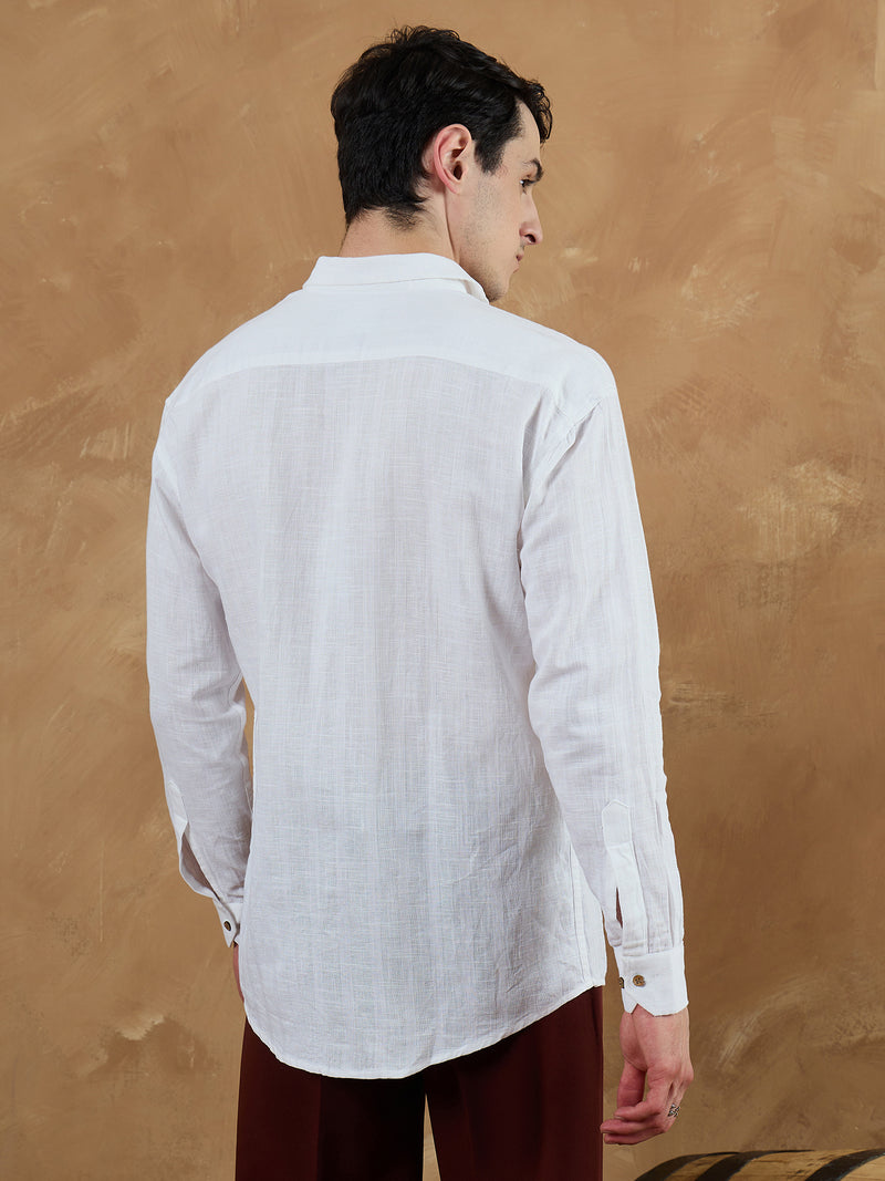 White: Drop Shoulder Oversized Shirt