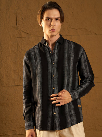 Black: Full Sleeves Stripetastic Shirt