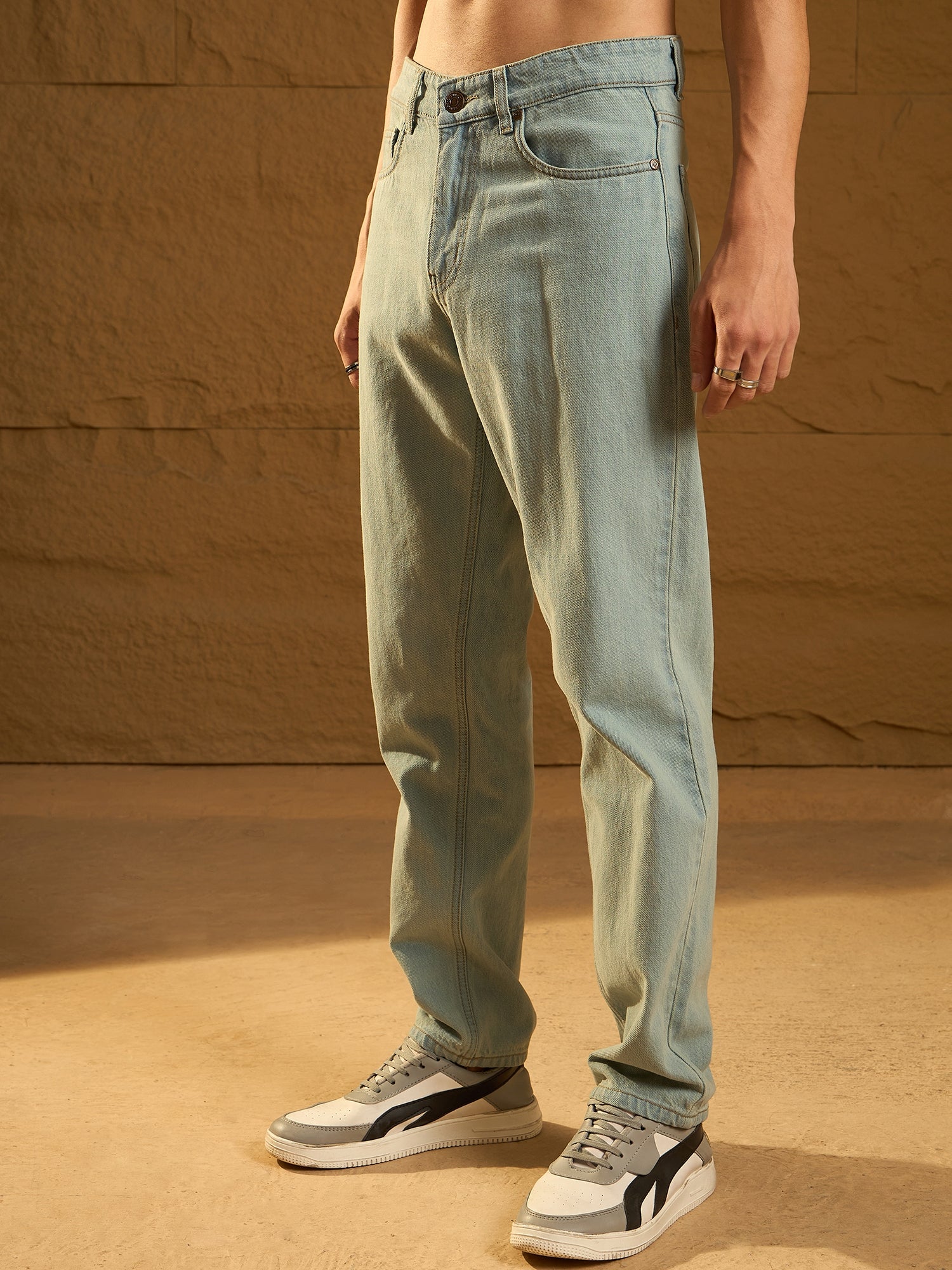 Light Green: Korean Baggy Jeans – Dennison Fashion India