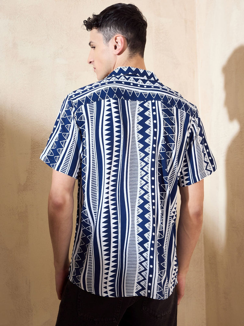 Navy Blue Oversized Casual Shirt