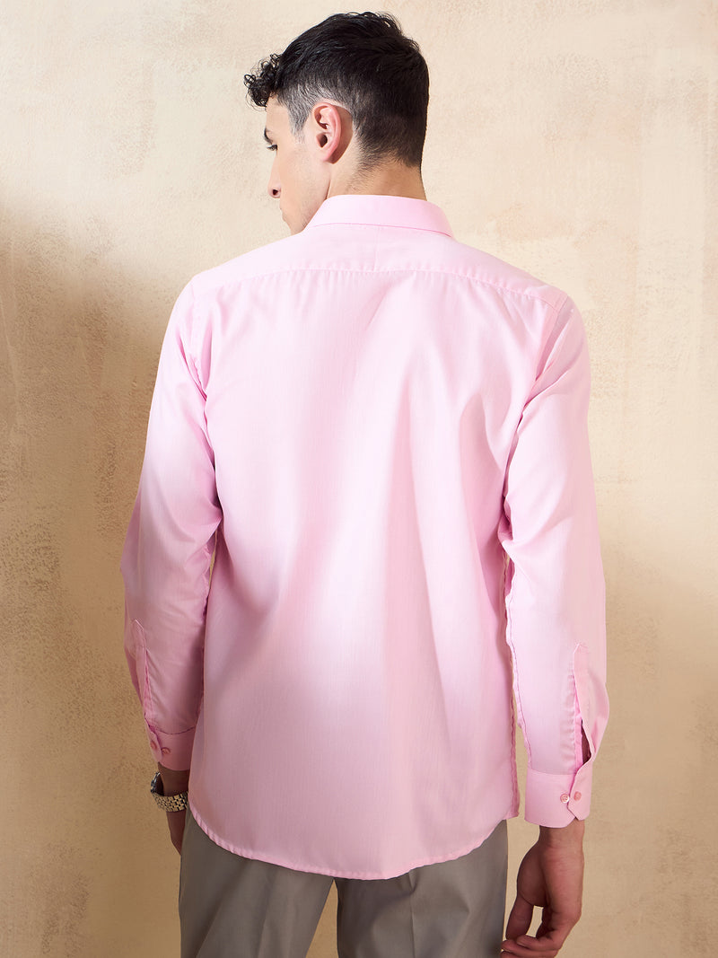 Pink: Spread Collar Shirt