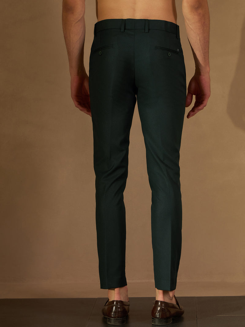 Dark Green Auto Fit Flexi Waist Pleated Trouser