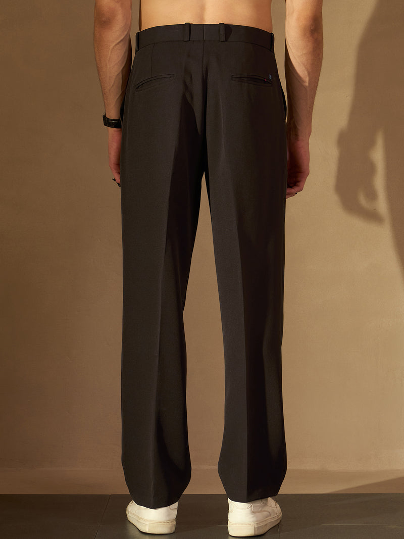 Dark Brown: Baggy Fit Korean Trouser