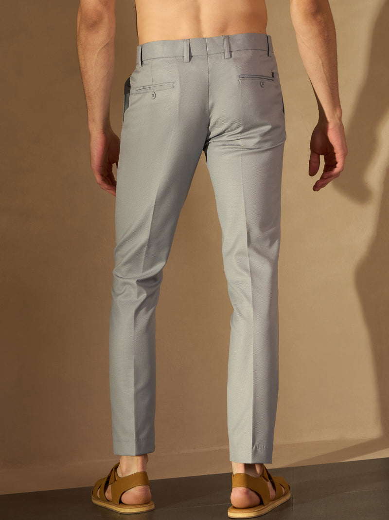 Light grey Auto Fit Flexi Waist Pleated Trouser