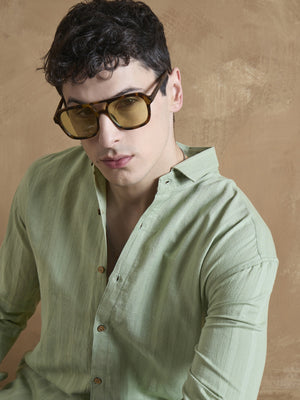 Green: Self Design Shirt