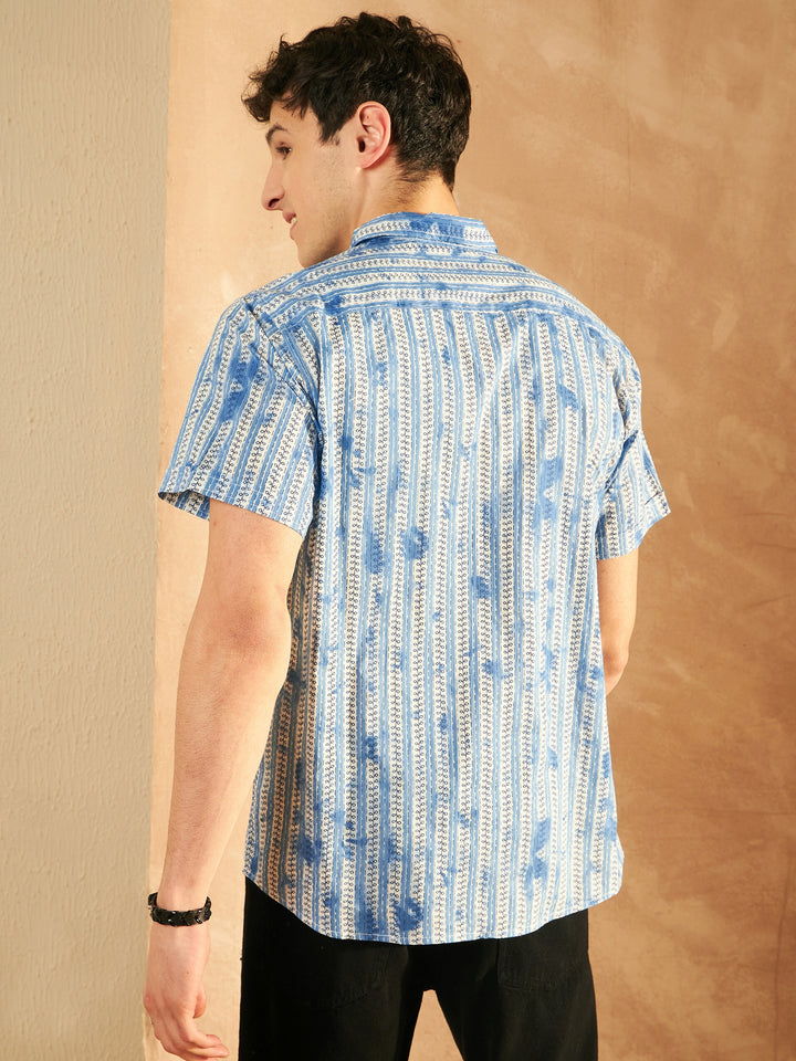 Men's Printed Lightweight Thin Cotton Shirt