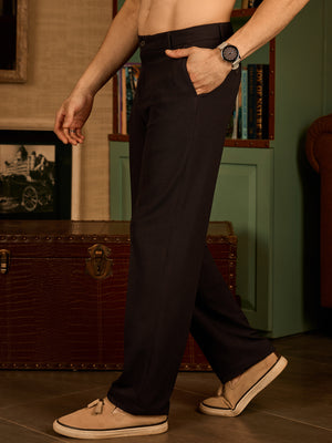 Dark Purple: Korean Baggy Fit Stretchable Trouser