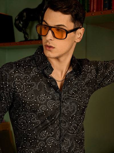 Black & White: Paisley Printed Casual Shirt