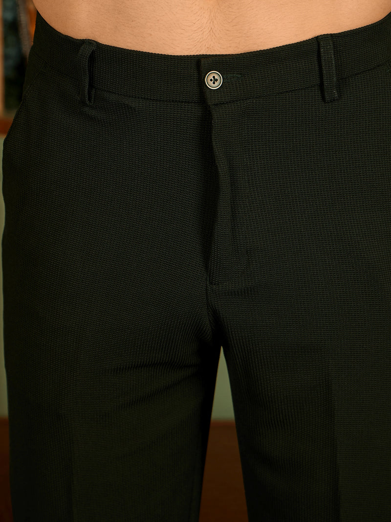 Dark Green: Korean Baggy Fit Stretchable Trouser
