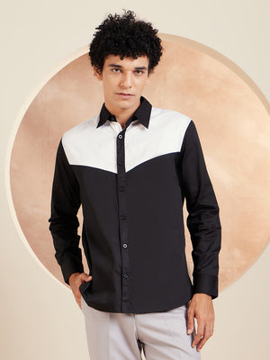 Black And White: Smart Colour blocked Shirt