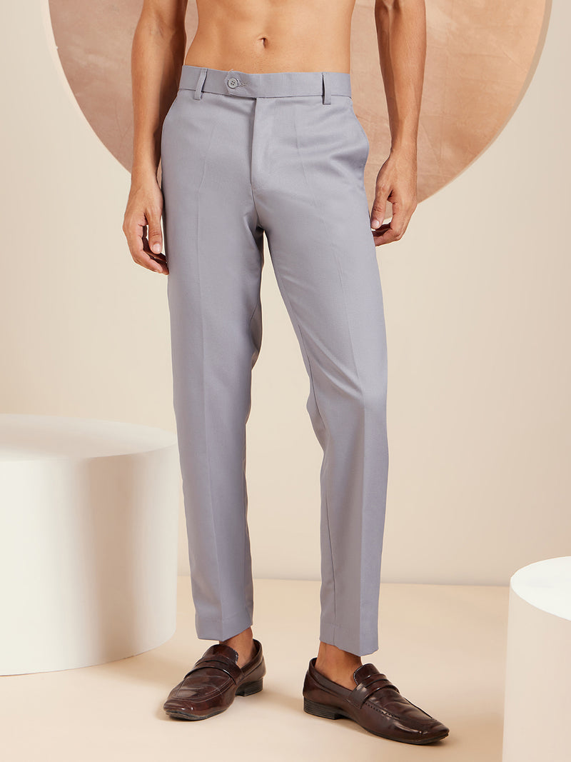 DENNISON Men Smart Tapered Fit Easy Wash Formal Trouser