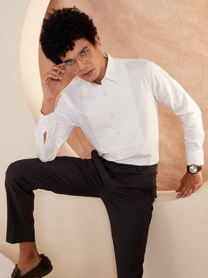 White: Full Sleeves Clubwear Shirt