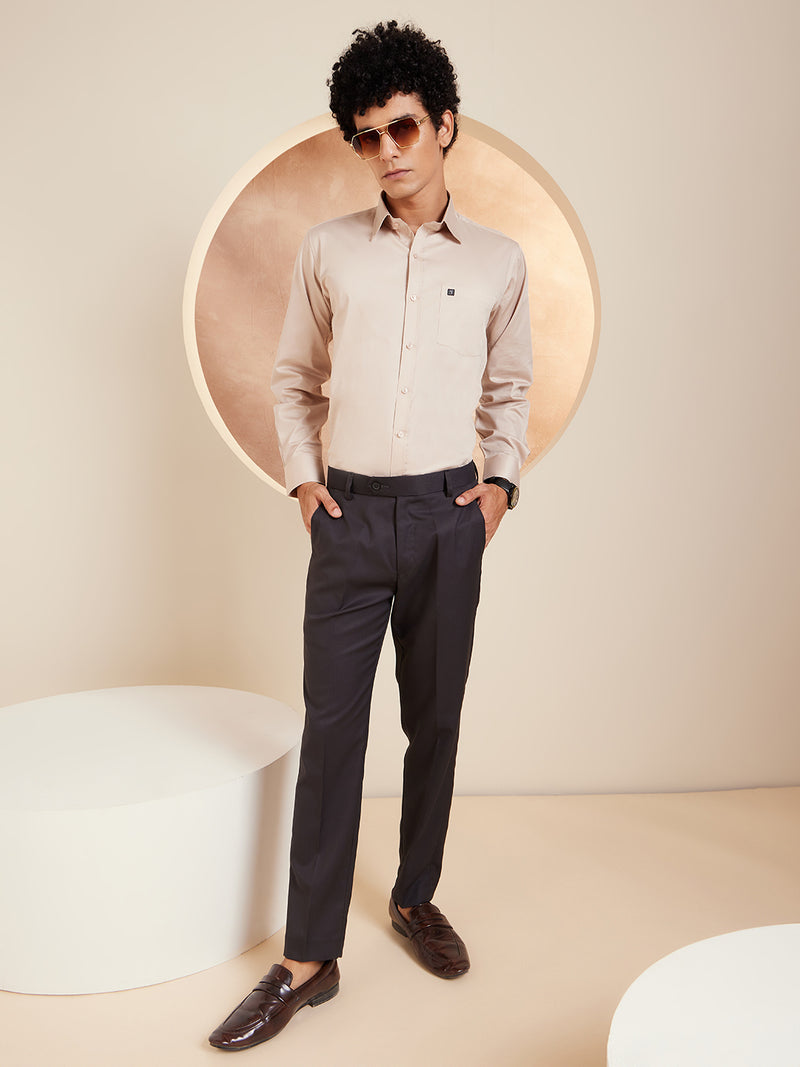 Beige: Cotton Formal Shirt