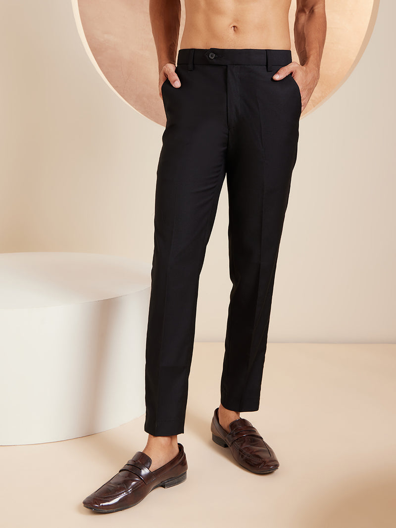 DENNISON Men Black Formal Trousers