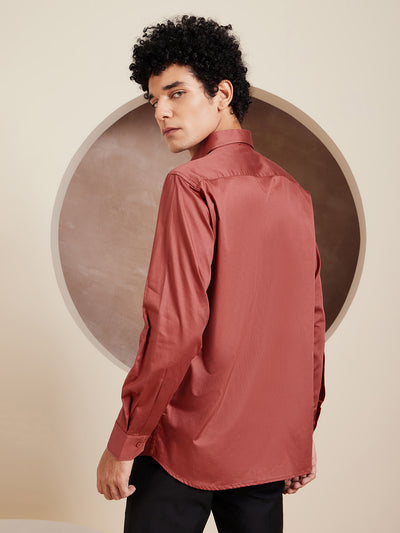 DENNISON Maroon Pure Cotton Formal Shirt