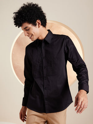 Black: Full Sleeves Clubwear Shirt