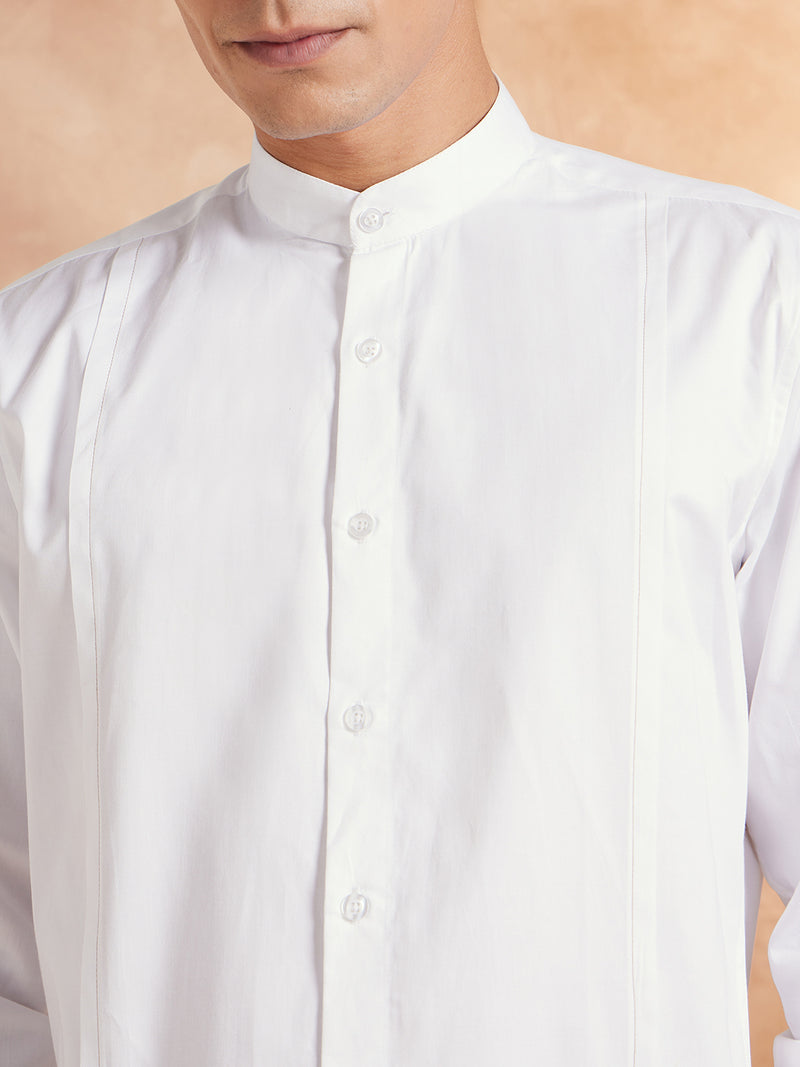 White: Full Sleeves Clubwear Shirt