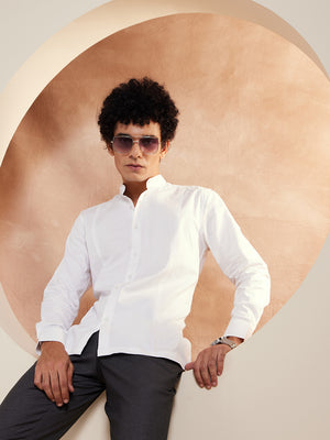 White: Full Sleeves Clubwear Shirt