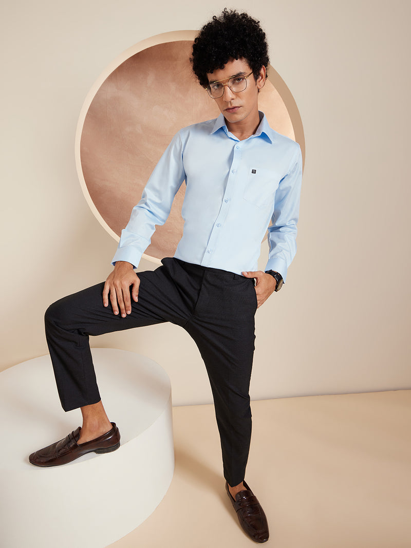 DENNISON Men Smart Tapered Fit Easy Wash Formal Trouser