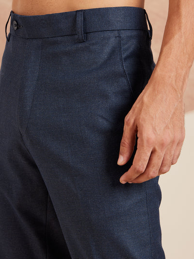 DENNISON Men Smart Tapered Fit Easy Wash Formal Trousers