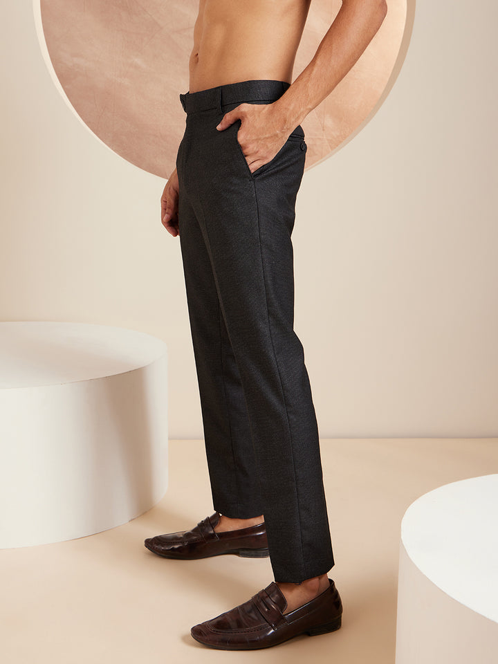 DENNISON Men Smart Tapered Fit Easy Wash Formal Trousers