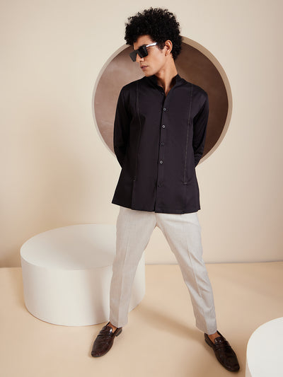 Black: Full Sleeves Clubwear Shirt