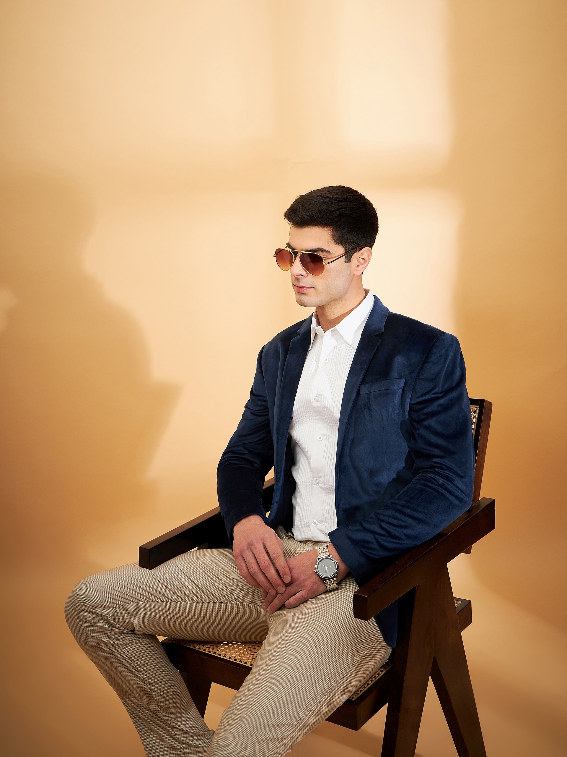 DENNISON Men Navy blue Single Breasted Blazer – Dennison Fashion India