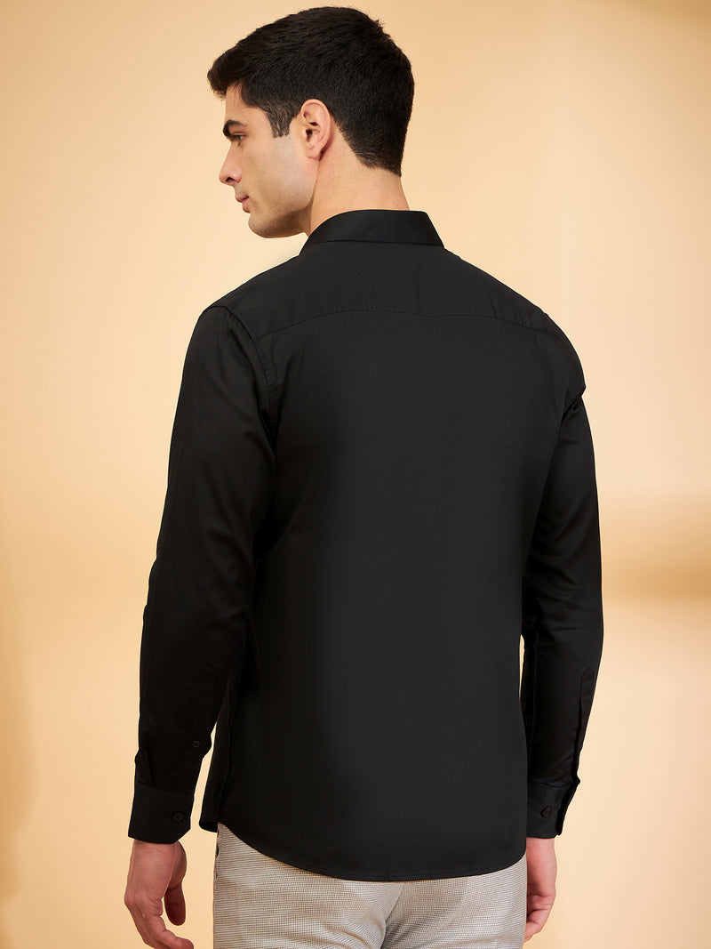 Black: Full Sleeves Partywear Shirt