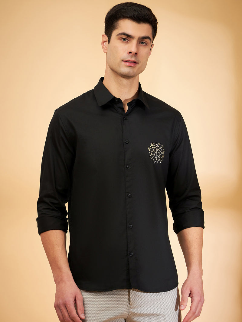 Black: Full Sleeves Partywear Shirt