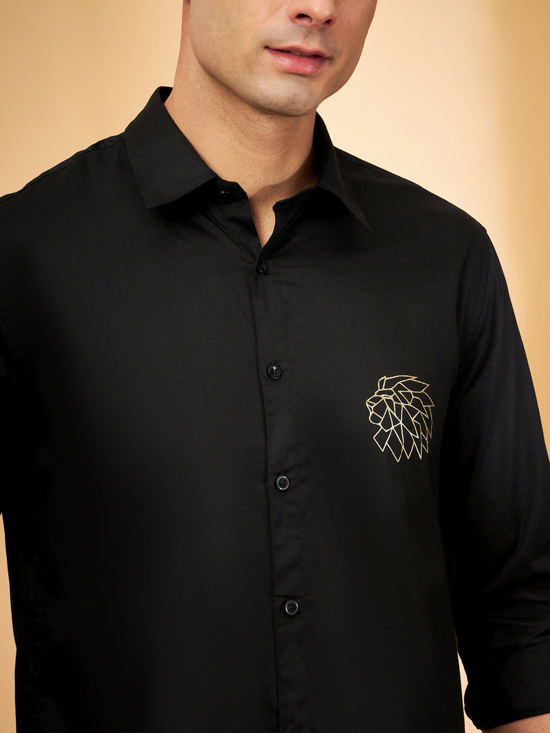 Black: Full Sleeves Partywear Shirt