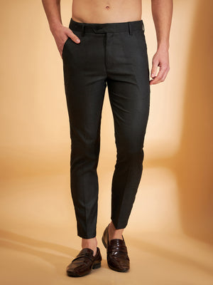 DENNISON Men Black Textured Trouser