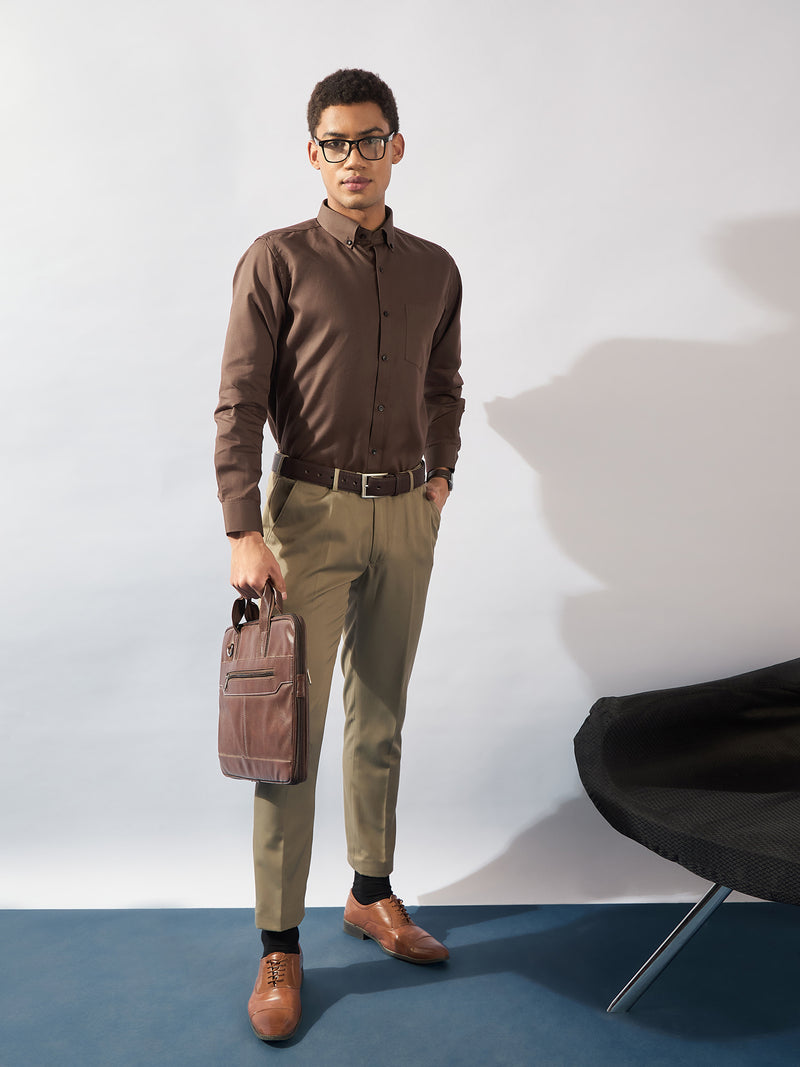Brown: Full Sleeves Formal Shirt