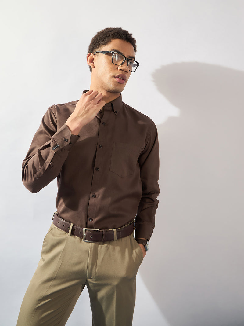 Brown: Full Sleeves Formal Shirt