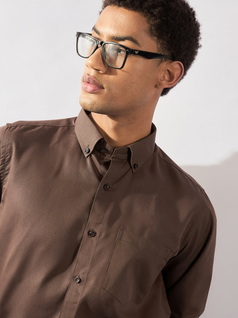 Brown: Full Sleeves Formal Shirt