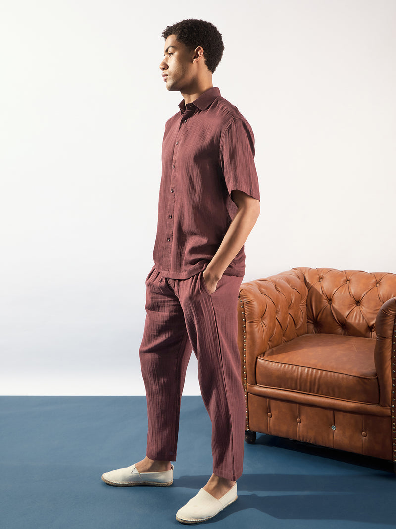 Maroon: Muslin Oversized Coord Set