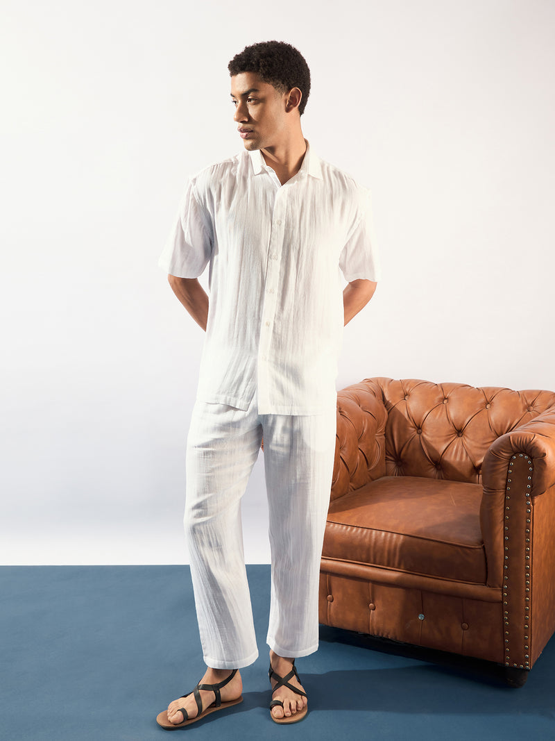 Off White: Muslin Double Gauge Cotton Oversized Coord Set