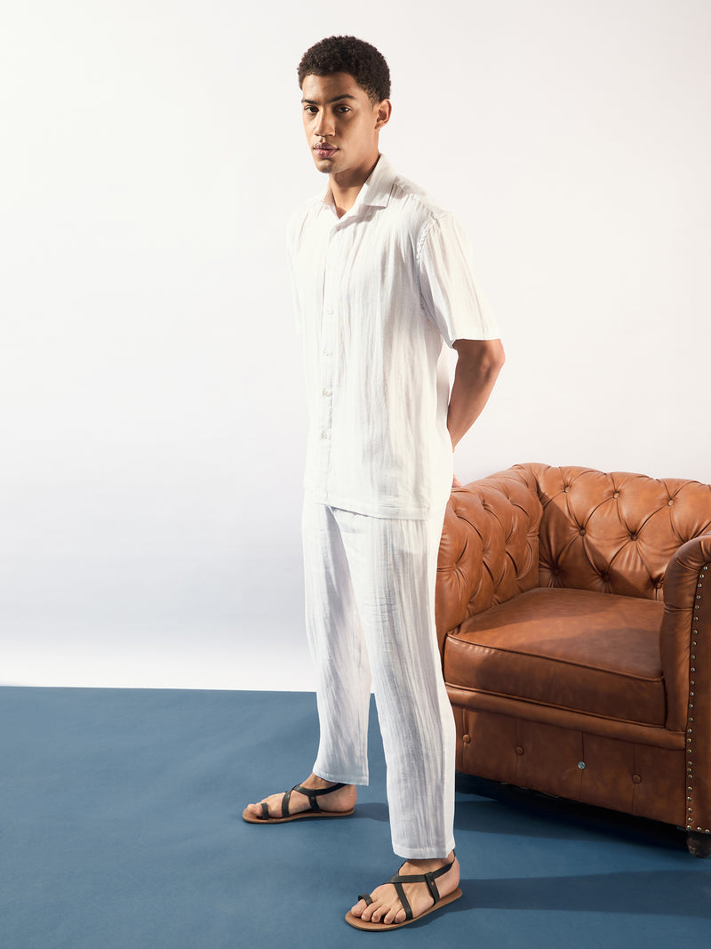 Off White: Muslin Double Gauge Cotton Oversized Coord Set