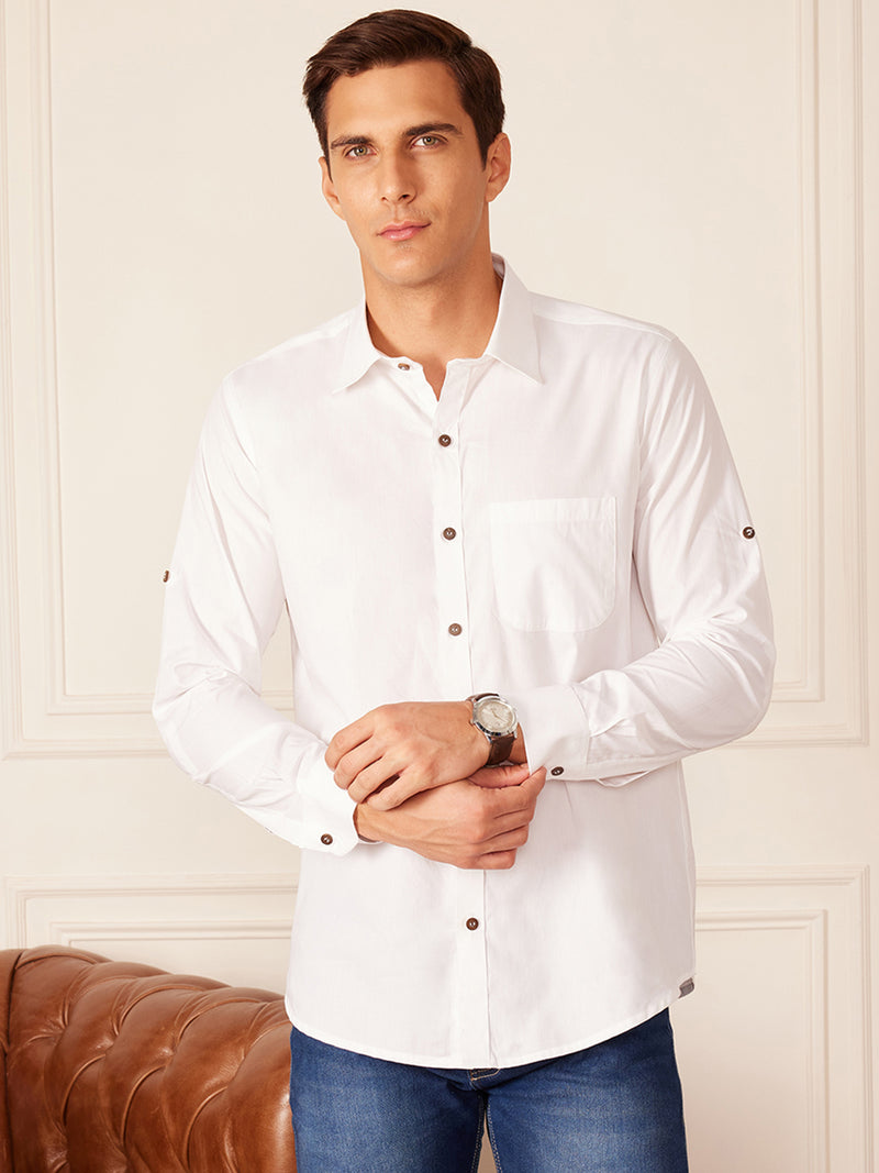 White: Full Sleeves Sustainable Hemp Shirt