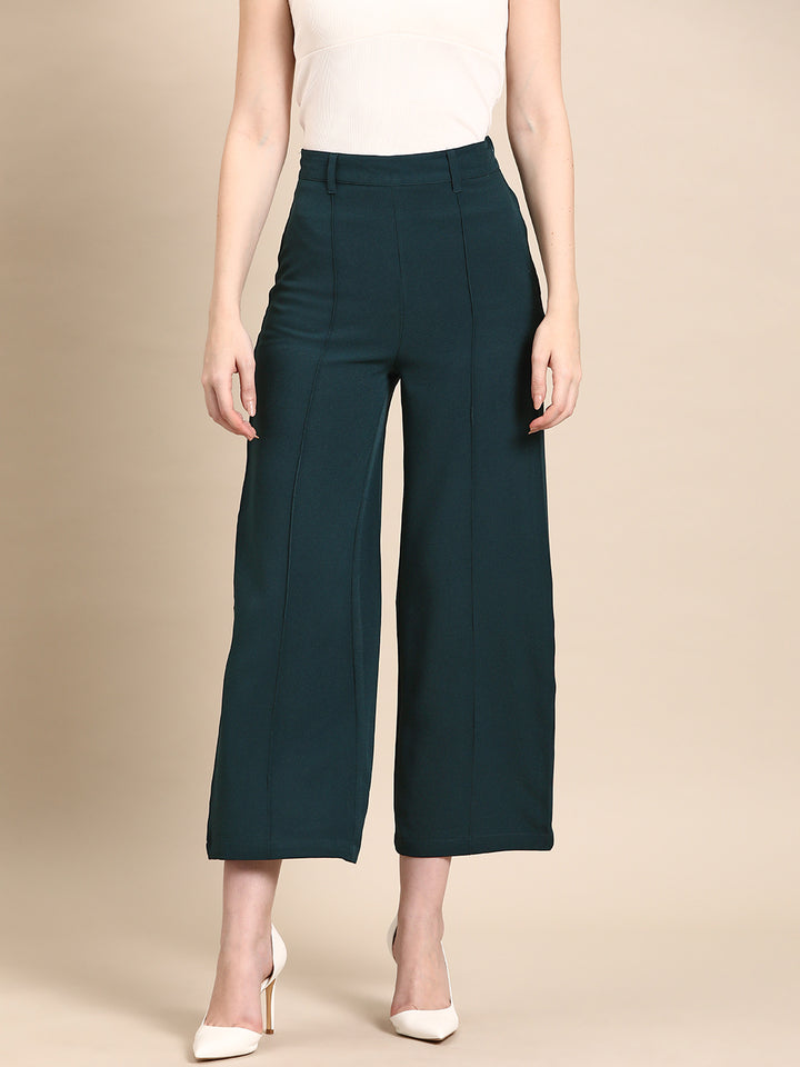 DENNISON Smart High-Rise Relaxed Fit Cropped Trousers
