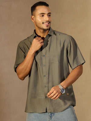 Grey: Embroidery Oversized Shirt