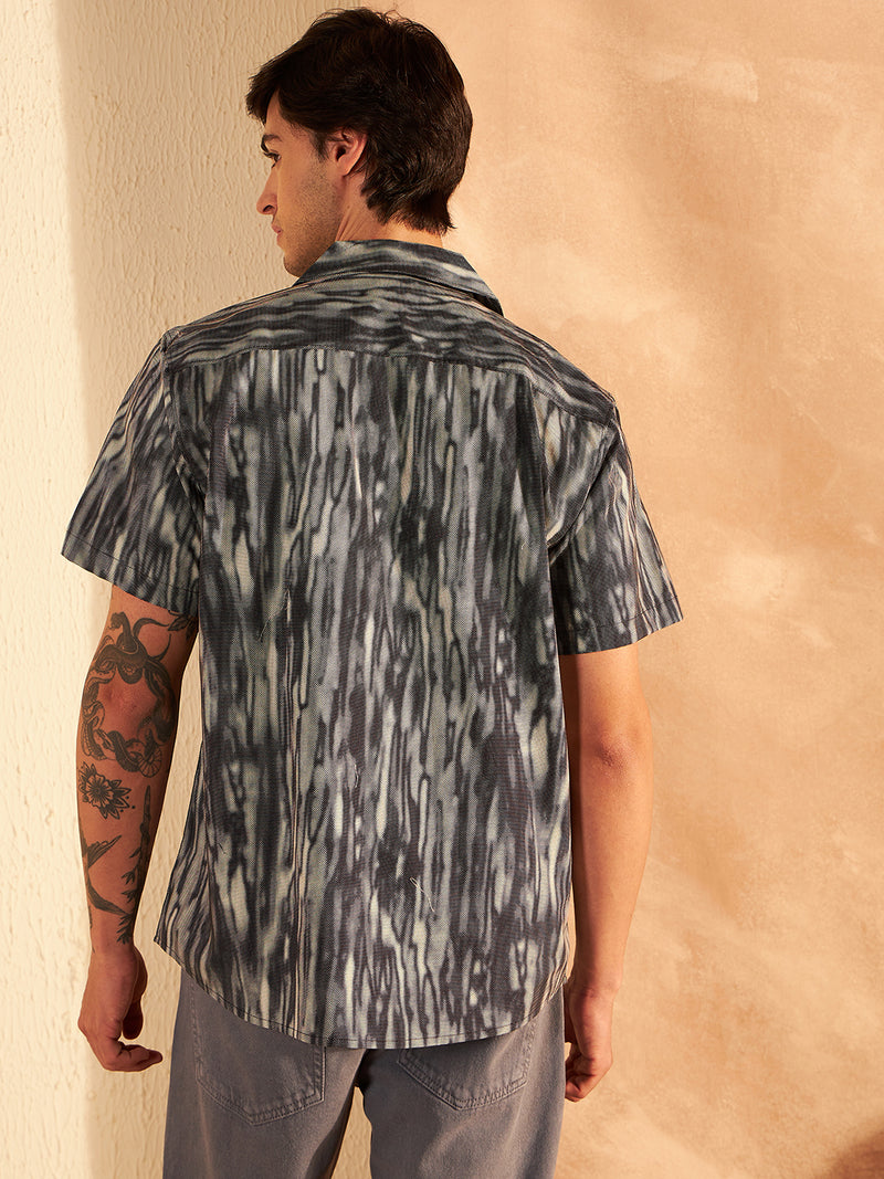 Black & Grey Printed Shirt