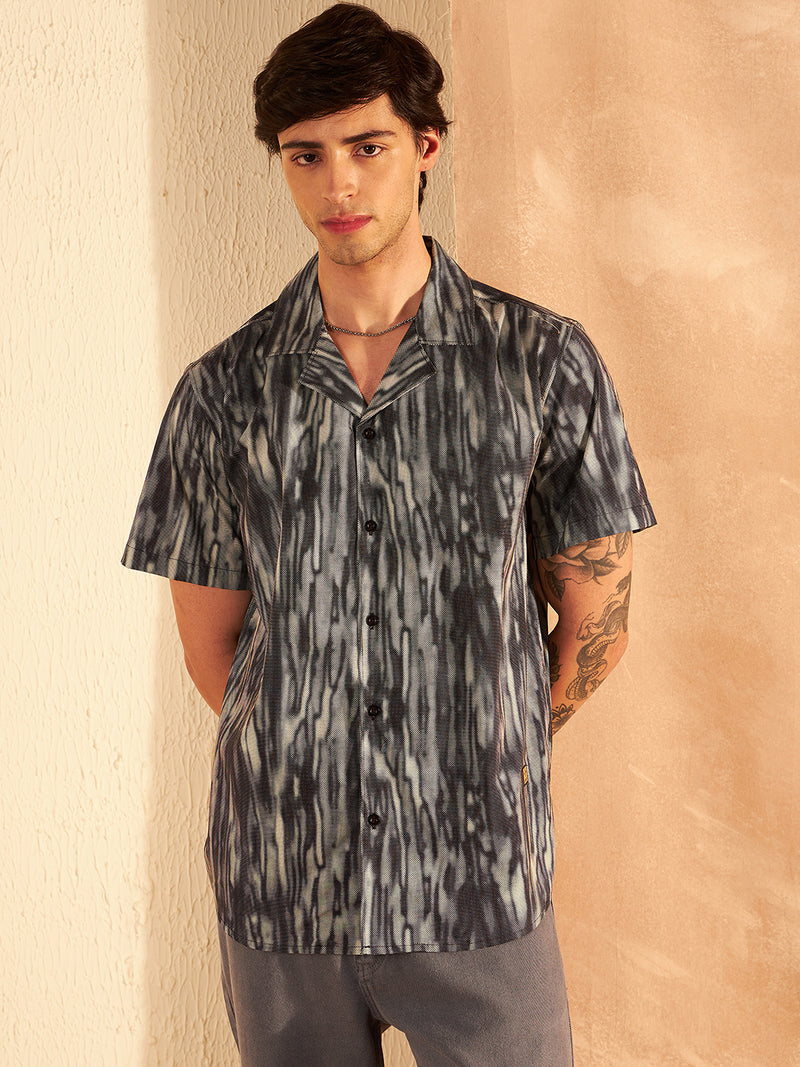 Black & Grey Printed Shirt