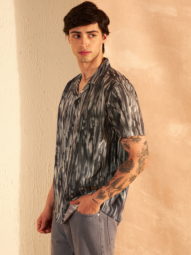 Black & Grey Printed Shirt